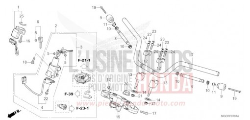 HANDLE PIPE/TOP BRIDGE (CB1100CA/CAD/NA/NAD) CB1100CAJ de 2018